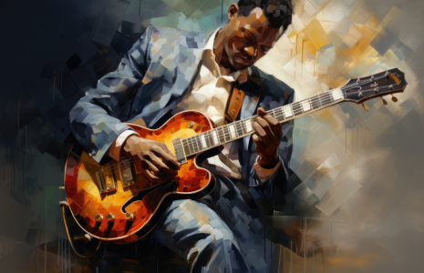 «Je me définis comme un chanteur de blues, mais vous ne m'entendrez jamais dire que je suis un guitariste de blues.» (crédit : Adobe Stock / photo générée par IA)