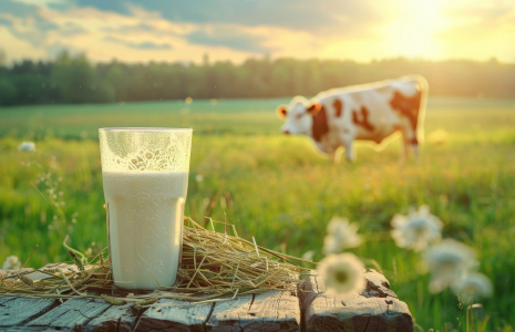 La production s'élève à 480 millions de litres de lait certifiés «de foin», soit 15% du volume du lait autrichien. (crédit : Adobe Stock / photo générée par IA)