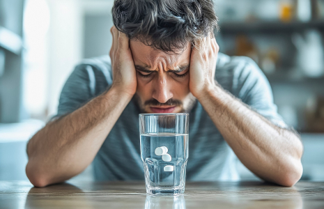 Si la gueule de bois peut survenir à partir d'une alcoolisation modérée, la dose minimale varie fortement selon les individus. (crédit : Adobe Stock / photo générée par IA)